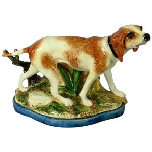 Majolica Hunting Dog Jardinière Jerome Massier Fils