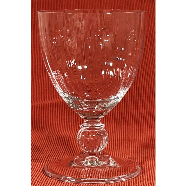 Vintage Crystal Fluted Wine Goblets - Set of 9 For Sale - Image 12 of 18