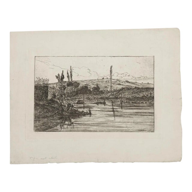Landscape Composition, Etching, 19th-Century For Sale