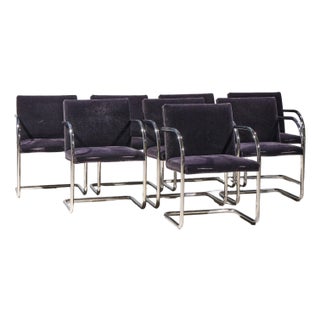 Brueton Brno Mid Century Chrome Dining Chairs - Set of 8 For Sale