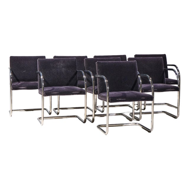 Brueton Brno Mid Century Chrome Dining Chairs - Set of 8 For Sale