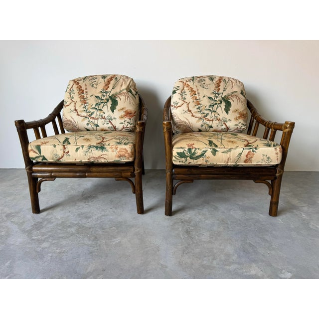 Elinor McGuire Organic Rattan and Leather Lounge Chairs - A Pair/Sold For Sale In Miami - Image 6 of 12