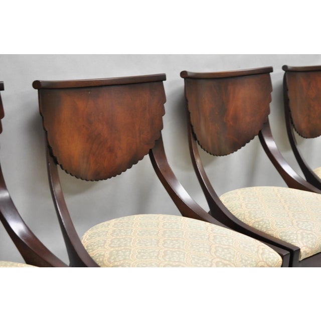 Late 20th Century Attributed to Pietro Constantini Italian Regency Mahogany Klismos Dining Chairs - Set of 4 For Sale In Philadelphia - Image 6 of 15
