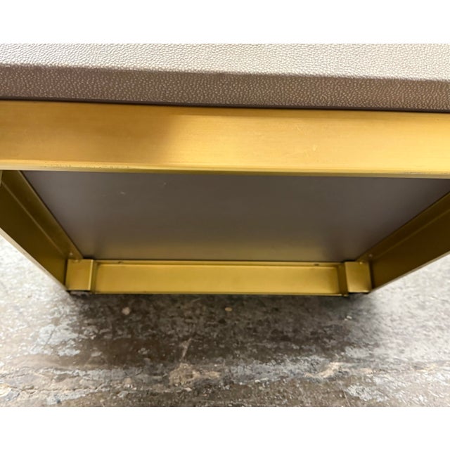 Restoration Hardware Gray Shagreen Plinth Side Tables, Pair For Sale - Image 11 of 12