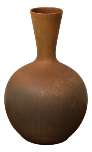 Swedish Hare's Fur Glazed Ceramic Bottle Vase by Sven Wejsfelt for Gustavsberg Studio, 1980