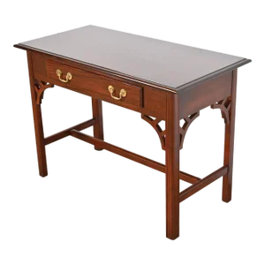 Baker Furniture Georgian Carved Mahogany Writing Desk or Console Table