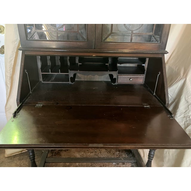 Antique Mahogany Secretary Desk For Sale - Image 4 of 12