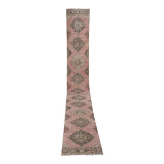 1960s Distressed Extra Long Turkish Runner Rug - Stair Rug For Sale
