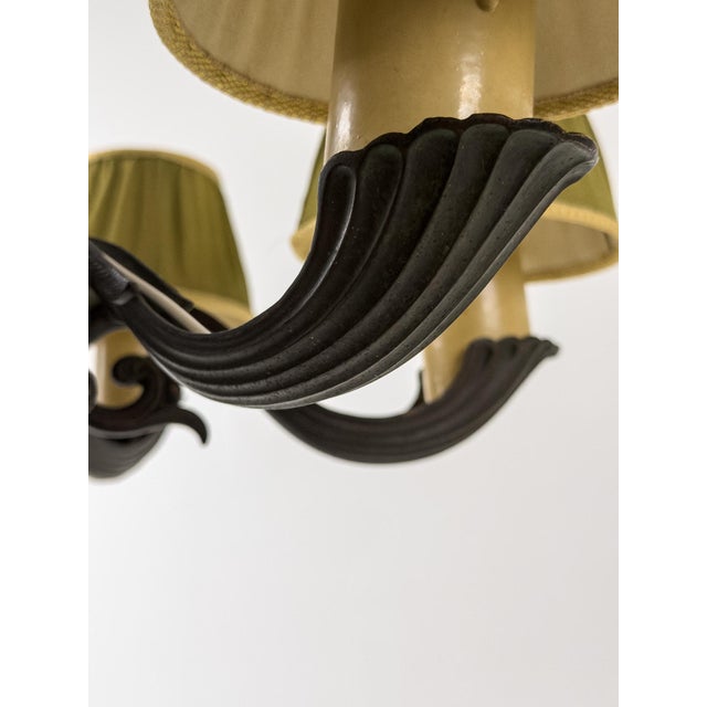 Metal Model 10785 Chandelier in Patinated Metal by Harald Notini for Böhlmarks, Sweden, 1930s For Sale - Image 7 of 15