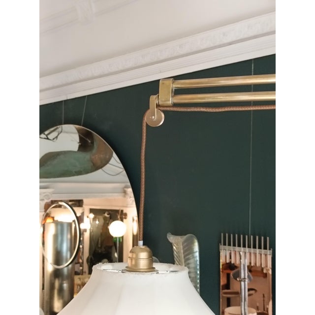 Mid-Century Modern Wall Lamp with Adjustable Arm and Fabric Shade, Italy, 1950s For Sale - Image 3 of 10