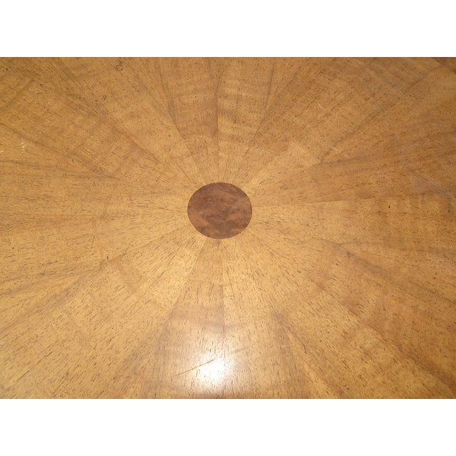 Vintage Neoclassical Baker Side Table Stand W Round Sunburst Table Top & Drawer For Sale - Image 9 of 12