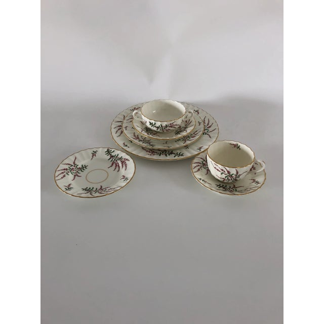 Cream 1930’s Royal Worcester “Dunrobin” One Place Setting (7-Pieces) For Sale - Image 8 of 8