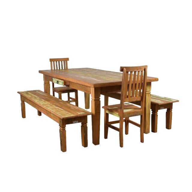 Reclaimed Wood Dining Set Chairish
