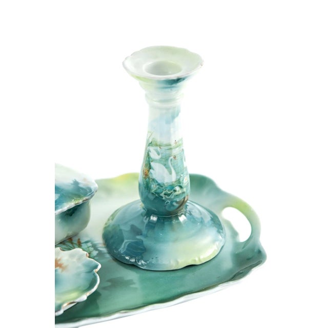 Ceramic Antique Dressing Table Set, 1905, Set of 5 For Sale - Image 7 of 10