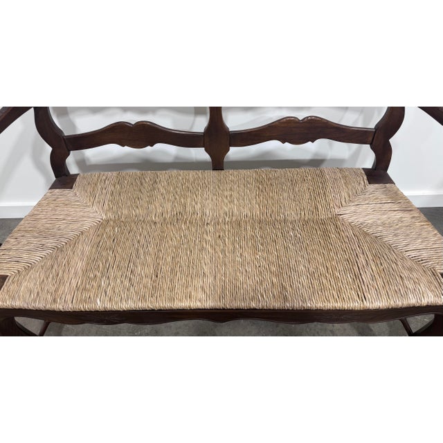1960s French Country Natural Rush Bench For Sale In Greenville, SC - Image 6 of 9