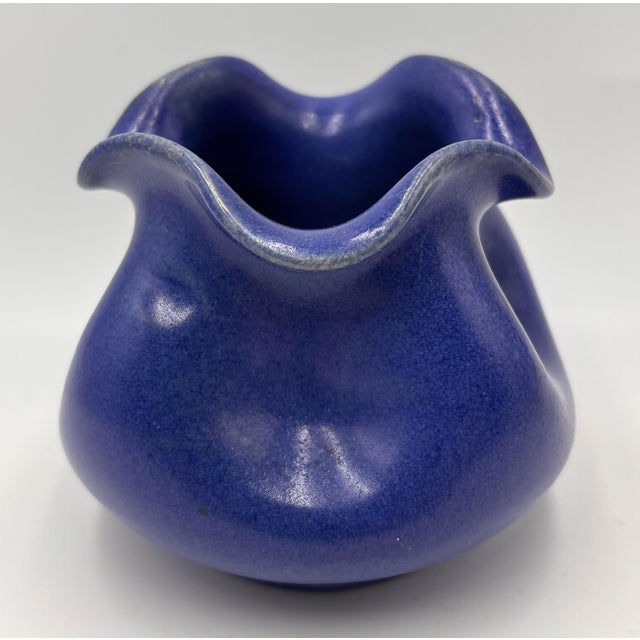 A classic example of Georgia Art Pottery. Signed/Stamped Georgia Art Pottery W.J.G. Cobalt blue pinched vase/vessel....