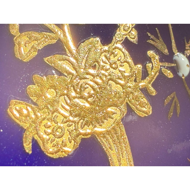 Limoges France Cobalt Blue Gold Fish Pedestal Compote Sèvres-Style Centerpiece Bowl For Sale In New York - Image 6 of 12