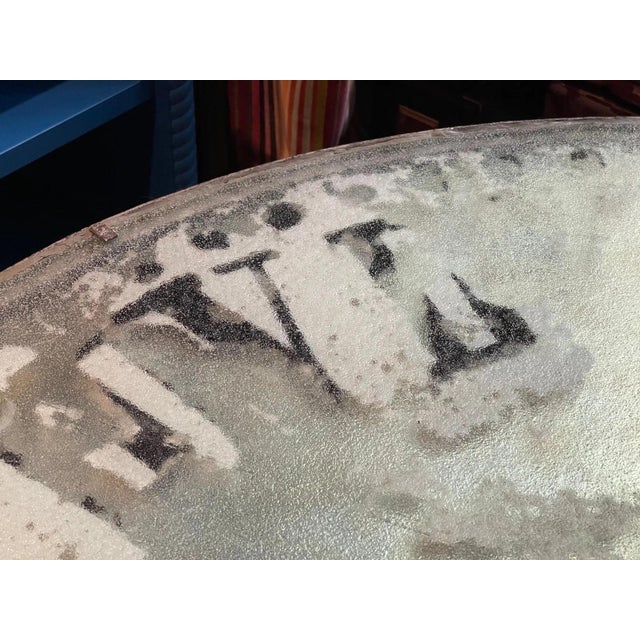 Antique French Hand-Painted Tower Clock Face For Sale - Image 4 of 10