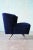 1950s Henry P Glass Swivel Lounge Chairs Blue Mohair on Brass Legs Jl Chase Co. - A Pair For Sale - Image 10 of 12