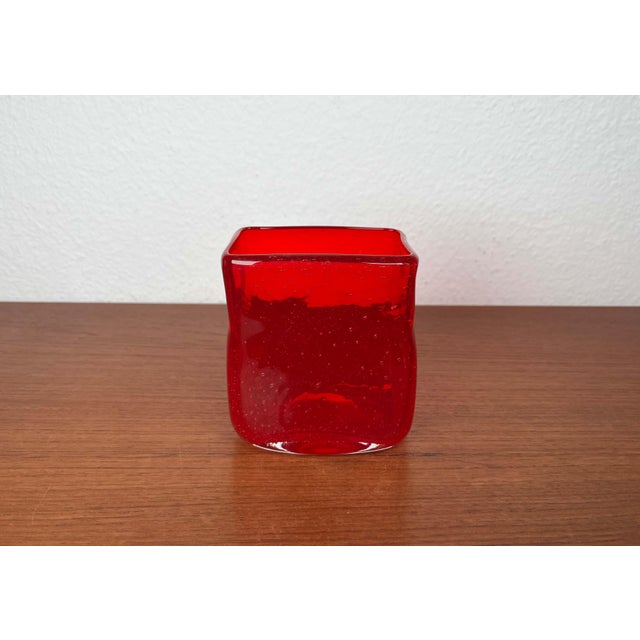 Red Mid-Century Modern Scandinavian Glass Vase, 1960s For Sale - Image 8 of 16