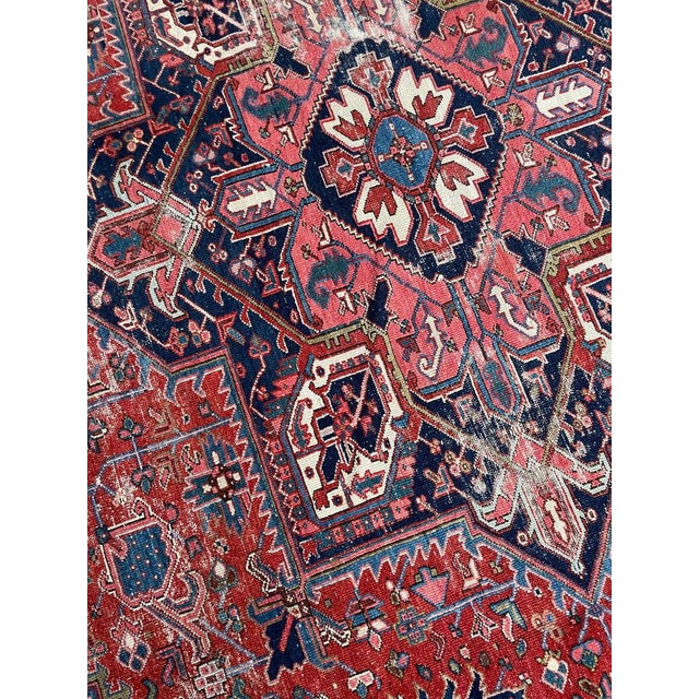 TRUE KING Mighty Iconic Antique Karaja Deep Strawberry Rug 10.6 x 13 For Sale - Image 18 of 18