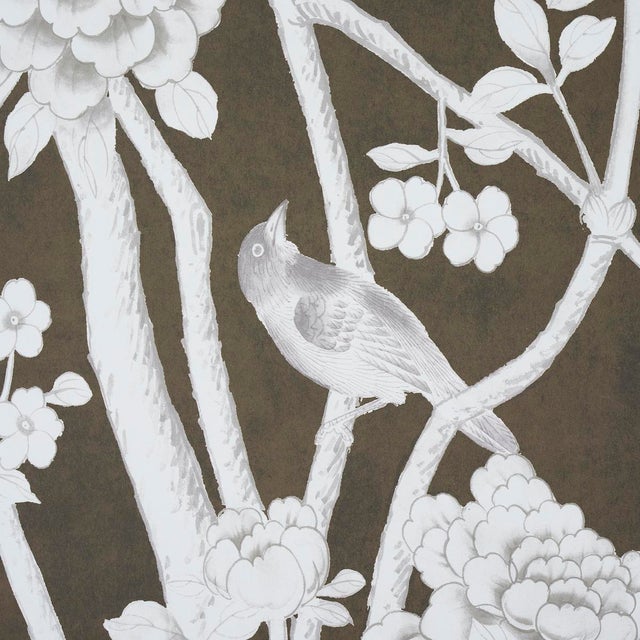 Schumacher SAMPLE - Schumacher x Mary McDonald Chinois Palais Panel In Chocolate For Sale - Image 4 of 4