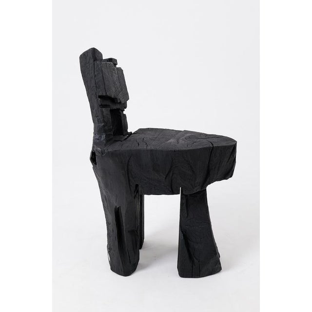 Brutalist Sculptural Stool in Oak by Logniture For Sale - Image 11 of 15