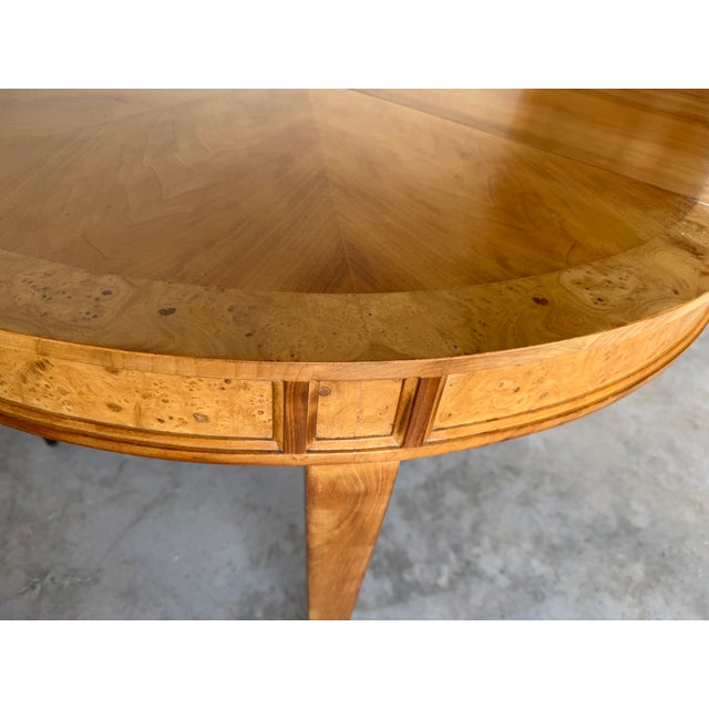 Mid Century Modern Burl Wood Expandable Dining Table For Sale - Image 15 of 18