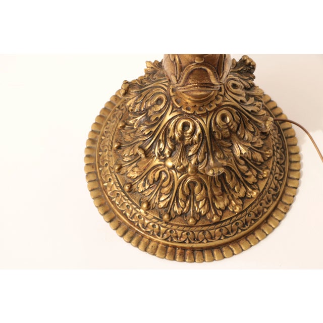 French Doré Bronze Style Candlestick Lamps - a Pair For Sale In Madison - Image 6 of 11