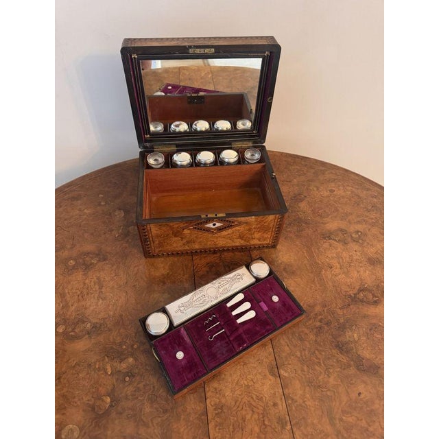 Antique Victorian Tunbridge Ware Vanity Box, 1880, Set of 10 For Sale - Image 10 of 12