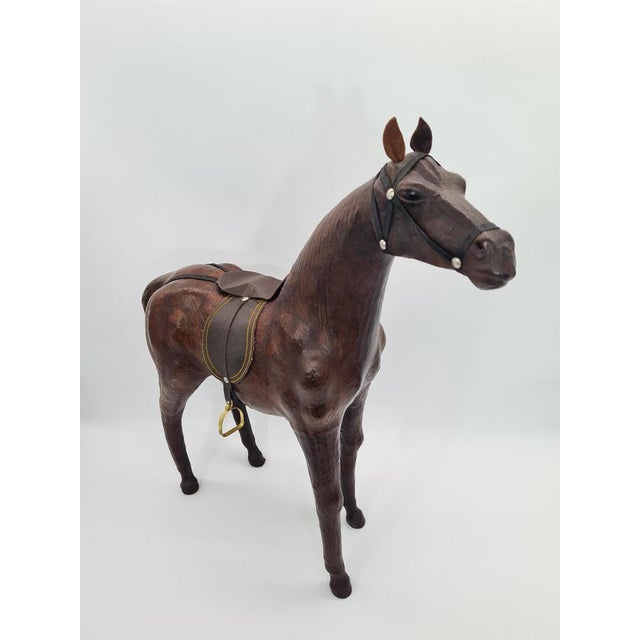 Mid-Century Modern Horse Figurine with Leather, 1960s For Sale - Image 3 of 13