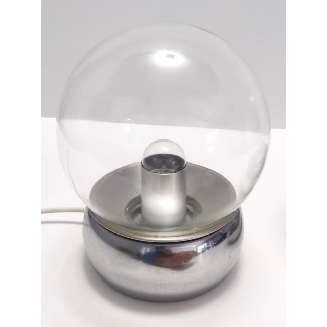 1970s Vieste Table Lamps in Glass and Metal attributed to G.P.A Monti for Candle, 1970s, Set of 2 For Sale - Image 5 of 12