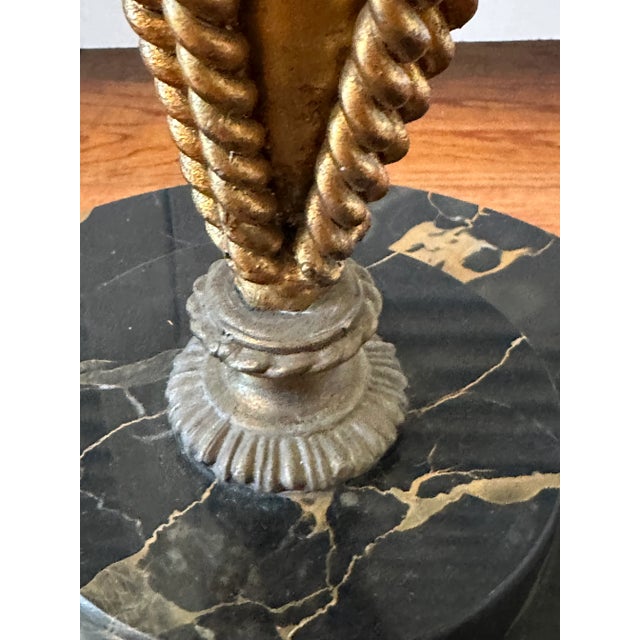 1950s 1950s Vintage Italian Rope Metal Gold Gilt Umbrella Form Umbrella Stand For Sale - Image 5 of 10