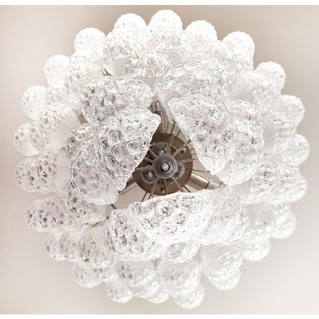 Italian Murano Glass Petals Drop Chandeliers, 1970s, Set of 2 For Sale - Image 10 of 18