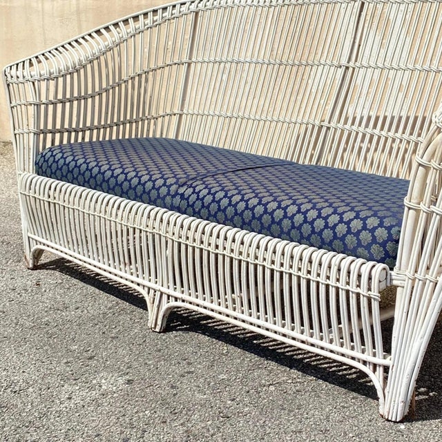 Early 20th Century Antique Victorian Wicker Rattan Bentwood Sculptural Sunroom Sofa Set With Chairs For Sale - Image 5 of 14