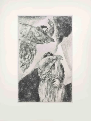 Marc Chagall, The Vision of Elijah, Etching, 1956