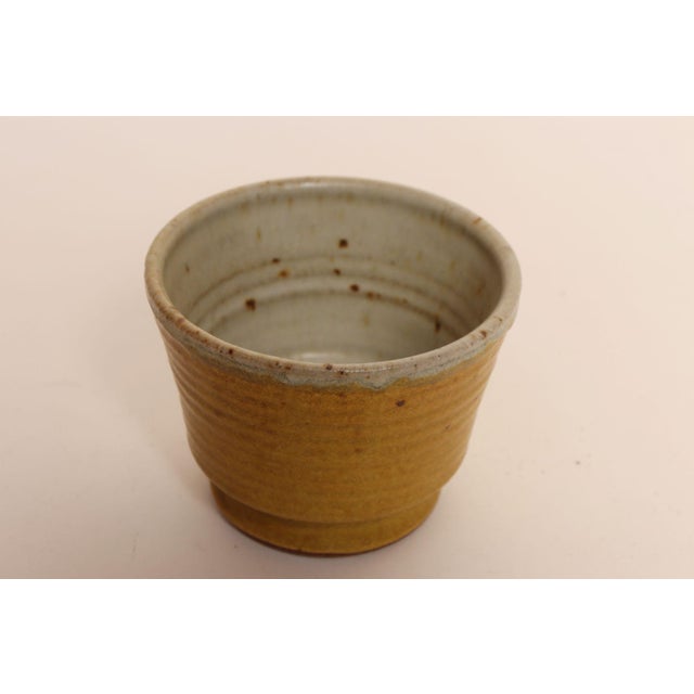 1970s Petite Vintage Matte Ochre Studio Stoneware Vessel / Bud Vase by Deanna Nichols For Sale - Image 5 of 13