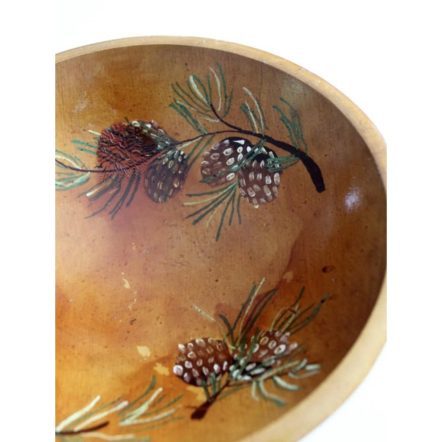 Vintage Hand-Painted Wood Bowl For Sale - Image 10 of 10