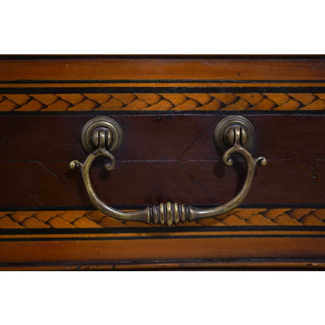 Pair of Alfonso Marina Mahogany Bow Front Inlaid Nightstands For Sale - Image 15 of 18