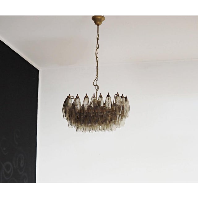 Murano Poliedri Chandelier in Smoked Glasses by Carlo Scarpa, 1990 For Sale - Image 12 of 16