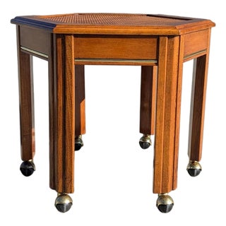 1970s Mersman Mid-Century Hexagonal Wood Side Table For Sale