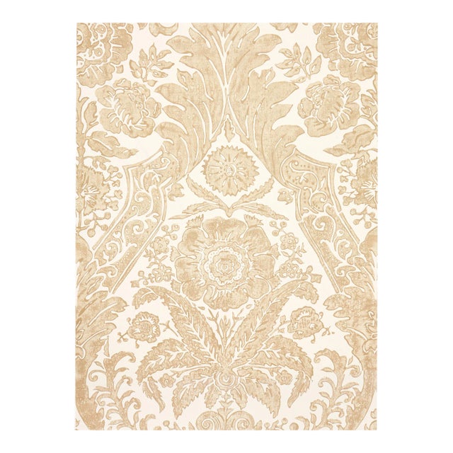 Sample - The House of Scalamandre Luciana Damask Print Wallcovering, Sand For Sale