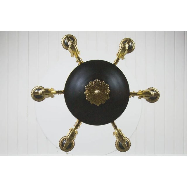 French Empire Style Bronze, Brass and Glass Chandelier, 1920s For Sale - Image 11 of 18