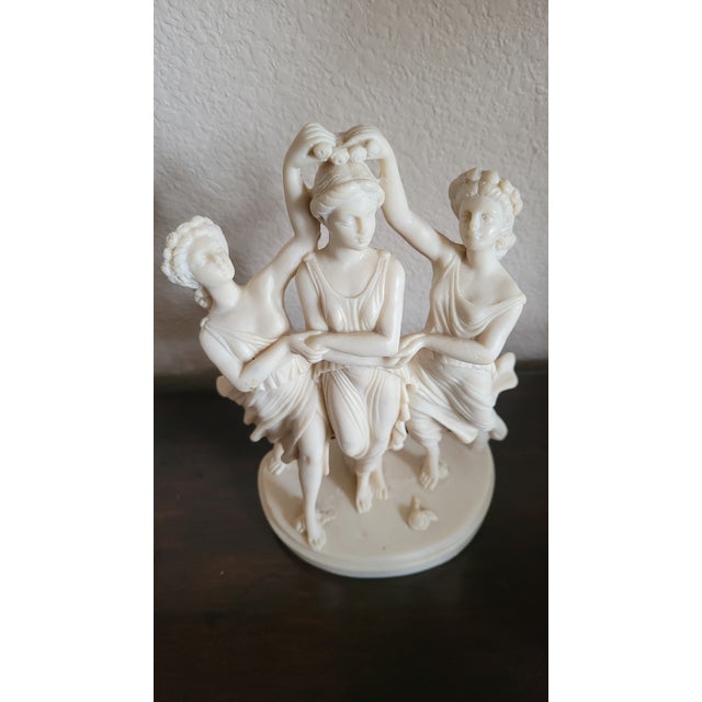 Neoclassical Mid 20th Century The "Three Graces" Resin Figurine by C. Ruggeri For Sale - Image 3 of 12