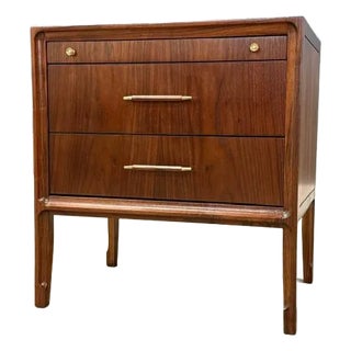 1960s Refinished Walnut Nightstand by United Furniture For Sale