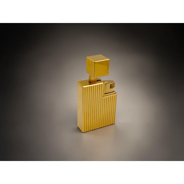 Gold-Plated Pocket Lighter with Engine-Turned Decoration from Cartier For Sale - Image 14 of 16