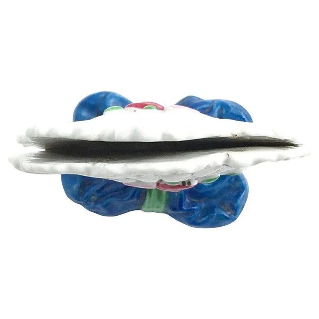 Mid 20th Century Floral Leaf Porcelain Menu Holder For Sale - Image 5 of 7