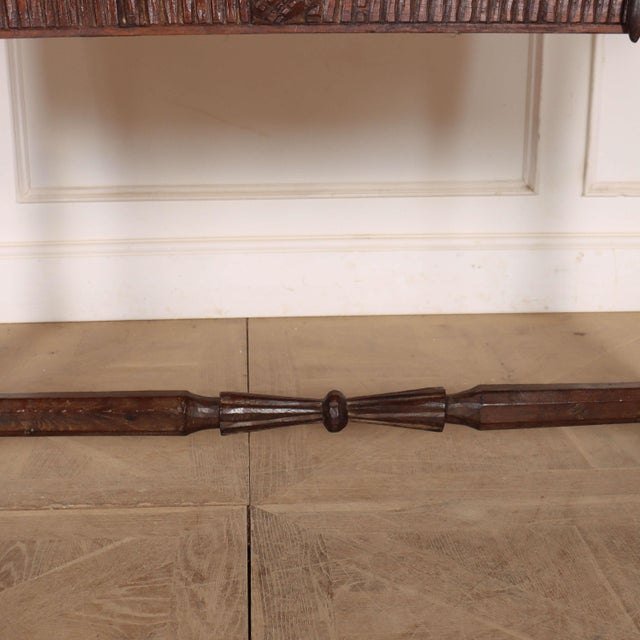 Portuguese Desk in Carved Chestnut For Sale - Image 8 of 18