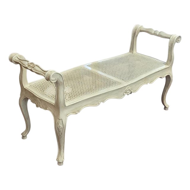 Vintage Cane Seat Window Bench For Sale