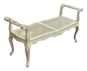 Vintage Cane Seat Window Bench